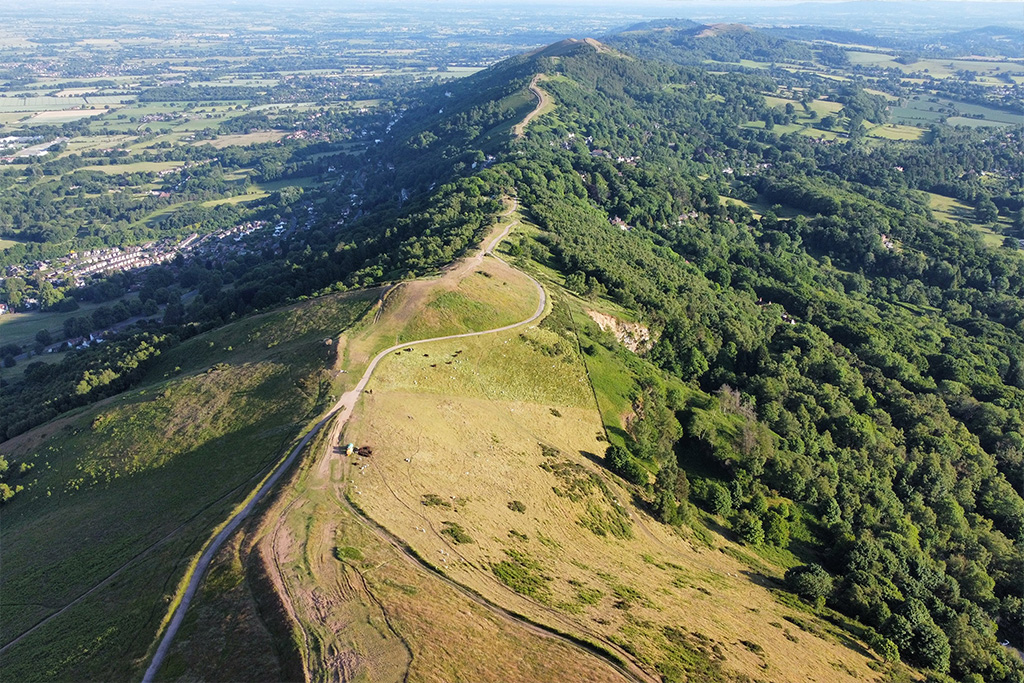 Aerial view of the Malvern Hills